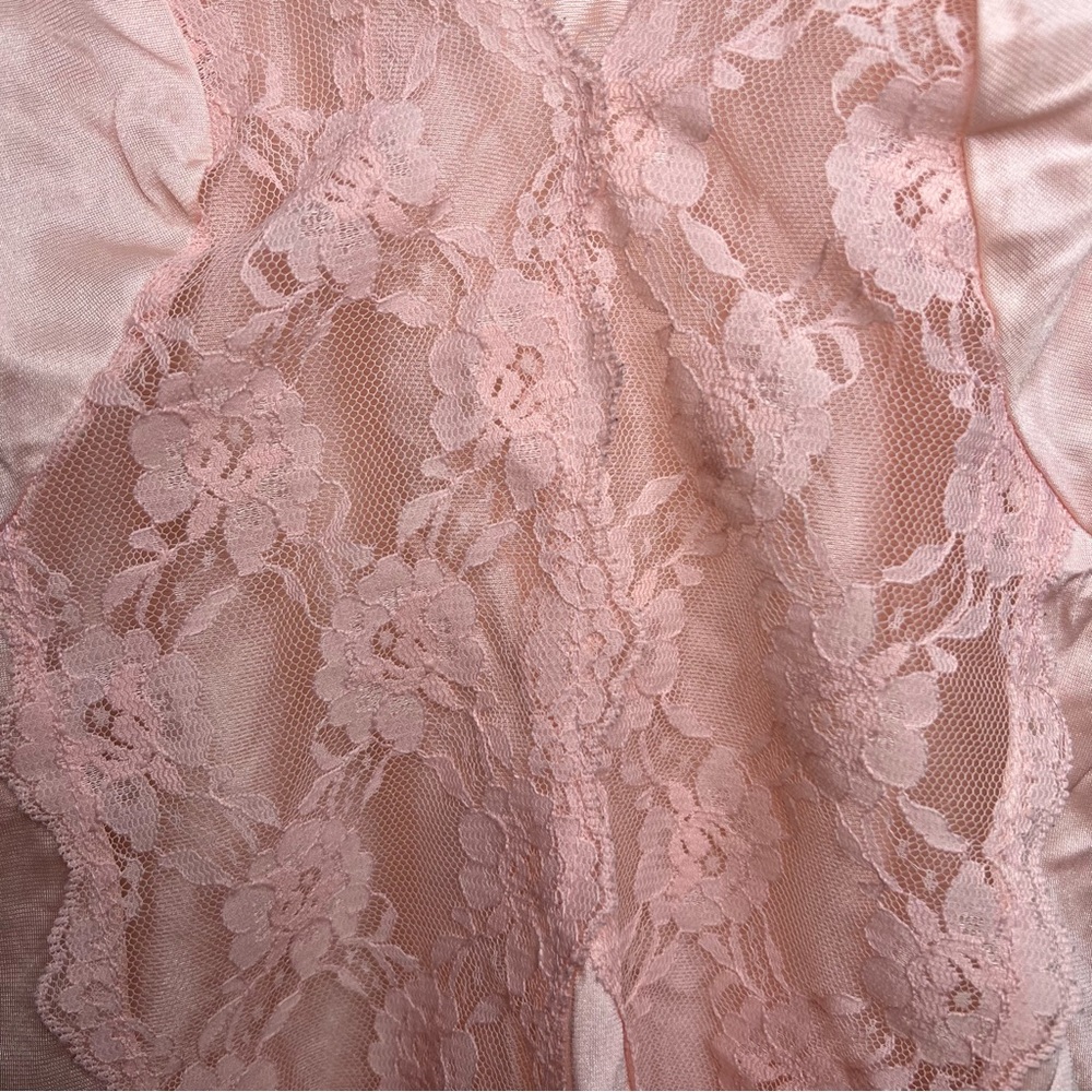 Vintage 60s Bernette New York Pink Lace Skater Chemise - Picture 5 of 6